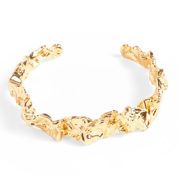 NWT AMBER SCEATS Emery 24k Plated Cuff Bracelet - Picture 1 of 10